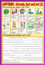 English Worksheet: Adverbs - Already, just and yet part 2 + KEY