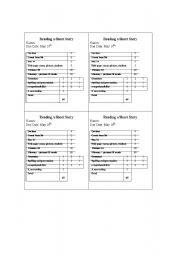 English Worksheet: Reading a short story