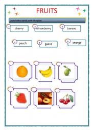 English worksheet: Fruits 