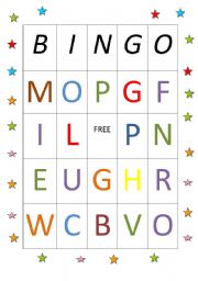 English Worksheet: Bingo Alphabet  2