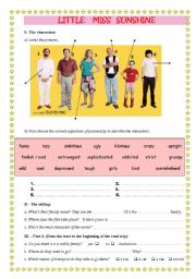 English Worksheet: Little Miss Sunshine video sheet