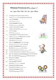 English Worksheet: personal pronouns object case - very simple!