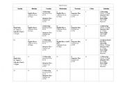 English worksheet: March 2010 Calendar Exercise
