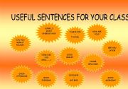 English worksheet: USEFUL SENTENCES FOR YOUR CLASS PART 2