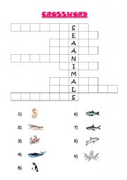 English worksheet: Sea animals!!!