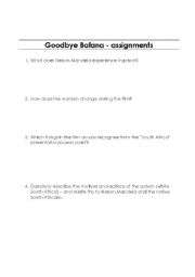 English Worksheet: Assignments for 
