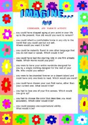 English Worksheet: IMAGINE... ((Part 3)