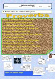 English worksheet: proverbs