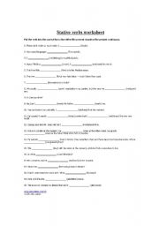 English Worksheet: stative verbs worksheets