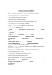 English worksheet: stative verbs worksheets