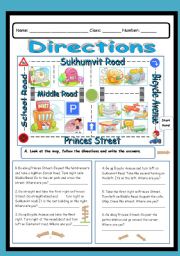 English Worksheet: Directions (2 pages)