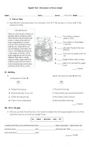 English Worksheet: English Test : Environment and Future Simple