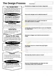 English Worksheet: $ stage Design Process