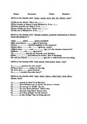 English Worksheet: quiz