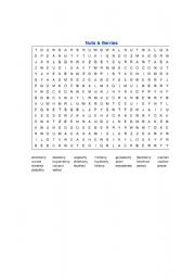 English Worksheet: Nuts and Berries Crossword