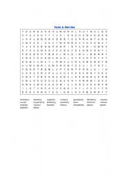 English worksheet: Nuts and Berries Crossword