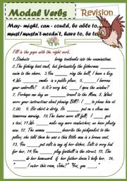 English Worksheet: Modal Verbs