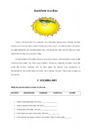English Worksheet: Sunshine