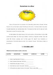 English worksheet: Sunshine