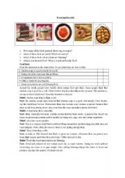 English Worksheet: food and health