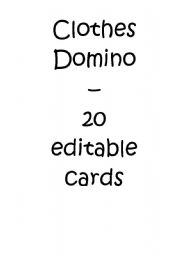 English Worksheet: clothes domino / dominoes