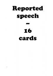 English Worksheet: 16 Statement Cards - Reported / Indirect Speech -  (Editable)