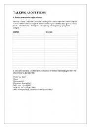 English worksheet: Talking about films