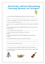 English worksheet: Going Down of Virgin of The Snow