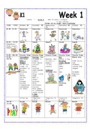 English Worksheet: Week 1 - lesson-plan for summer camp