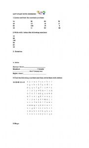 English worksheet: numbers