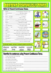 English Worksheet: Present Continuous Tense