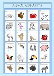 English Worksheet: Animal Alphabet 2