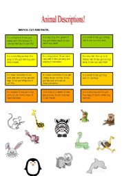 English Worksheet: Animal description