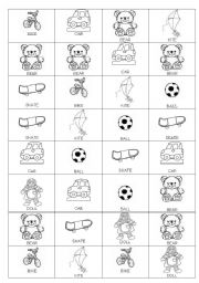 English Worksheet: domino about toys