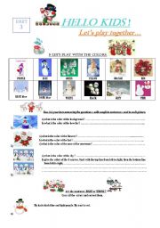 English Worksheet: playing with the snowmen part 3
