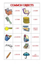 English Worksheet: Common Objects