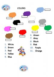 English worksheet: COLORS