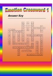 English worksheet: Answer Key of Emotion Crossword1