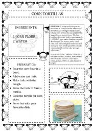 English Worksheet: HOW TO MAKE CORN TORTILLAS EASY