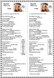 English Worksheet: BIG GIRLS DON`T CRY