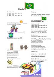 English Worksheet: WAVIN FLAGS - WORLD CUP 2010 