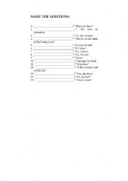 English worksheet: Make the questions