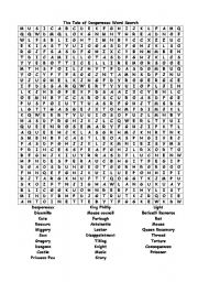 English Worksheet: The Tale of Desperaux Wordsearch