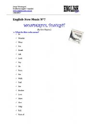 English worksheet: Wonderful Tonight