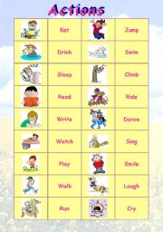 English Worksheet: Actions