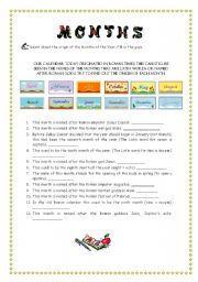 English Worksheet: Months and days of the week