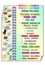 English Worksheet: Proper and Common Nouns 1 ** fully editable with answer key