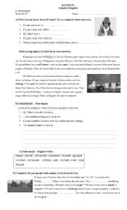 English Worksheet: Simple Past  - Knaan