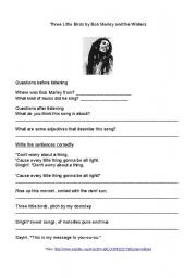 English Worksheet: Bob Marley-Three Little Birds