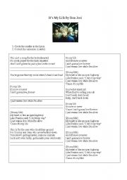 English Worksheet: Bon Jovi-Its My Life